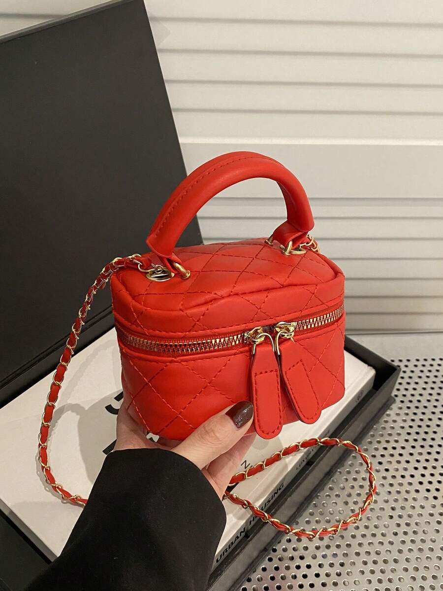 Lightweight Mini Bag, Chain Bag, Quilted Bag, Handbag, Bucket Bag, Suitable For Girls, College Students And Office Ladies, Perfect For Office, University, Work, Commuting, Outdoor Activities, Travel And Picnics