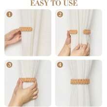 Curtain Tieback,Woven Curtain Clip Strap, Curtain Tie Rope Braided Curtain Clip Curtain Holdback For Bedroom Living Room Home Decor,Easy Install Multipurpose,Other Material Curtain Holdback