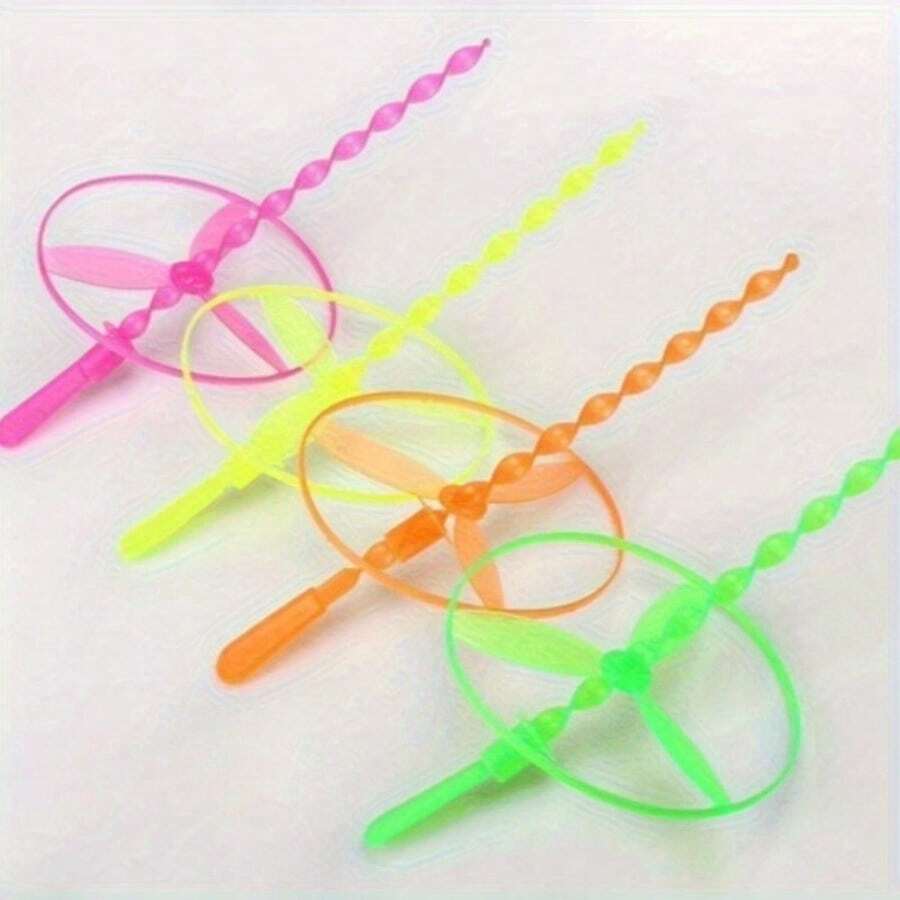 Juguete de libélula de bambú en espiral, juguete para mascotas voladoras que se empujan con la mano, disco volador que se empuja con la mano - Multicolor - Ver 1