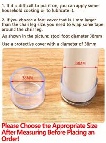 Set de 4 tapas de silicona para patas de sillas, transparentes, protectoras para suelos de madera dura, antideslizantes, antirayado y silenciosos, deslizadores de muebles para patas de sillas, protectores de suelo rectangulares para sillas, tapas de silicona para patas de sillas y mesas, sofás