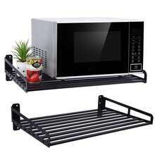 Microwave Shelf Wall Mount, Microwave Wall Shelf, Microwaves Shelfs, Household Commercial Microwave Rack, Heavy Duty Wall Shelfs For Electric Oven Microwave 23.5 X 15 Inch - 黑色 - 查看 1