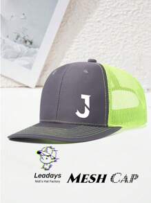 1PC Adjustable Letter "J" Print Baseball Cap For Men ,It Comes In 10 Colors,Breathable Mesh Back, Lightweight Polyester Sun Protection Hat,For Outdoor Sports & Fishing, Multiple Colors (Black/Blue/White/Green), Outdoor Sports Cap | Logo Cap | Makes A Great Gift For Family And Friends, And Is Perfect For Beach Vacations And Hiking Trips.