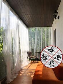 4/2/1 pieza Cortinas de mosquitero de tul blanco para uso en exteriores, cortinas de tul traslúcido con bolsillos para varilla, transpirables y de altura ajustable, aptas para gazebos, patios, cabañas, jardines, porches, pasillos y balcones