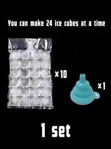 1-1200pcs Summer Ice Cool Disposable Ice Packs, Comes With Funnel, Self-Sealing Ice Bags, Passion Fruit Fruit Storage Bags, Home Ice Pack