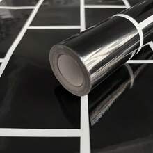 1 Roll White Tile Pattern Wallpaper, Easy To Clean, Removable, Peelable, Suitable For Kitchen, Bedroom, Living Room And Bathroom, 950x40cm