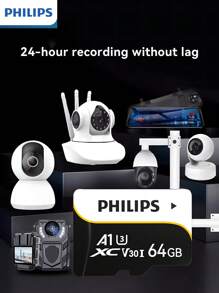 PHILIPS PHILIPS hochkompatible, großvolumige Speicherkarte, stabile Lese- und Schreibvorgänge, langanhaltend, vollständig kompatibel mit allen Arten digitaler Geräte, ermöglicht einfaches Speichern von Fotos, Videos und wichtigen Dateien und erfüllt verschiedene Nutzungsanforderungen wie tägliches Fotografieren, Datensicherung, Audio- und Videoaufnahmen usw.!