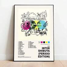 1 pieza/3 piezas Cuadros/Pósteres con opción de marco, estilo nórdico vintage, póster del rapero Quevedo, estética, póster de Mora, Feid, Eladio Carrión, Rauw Alejandro, Impresión en lienzo de álbum musical para decoración de la habitación