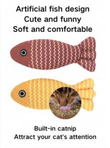1/3/5PCS Cat Chew Toys, Simulated Plush Mice And Simulated Fish, Containing Catnip To Attract Cats To Play Quietly Without Disturbing People, Excellent Material, Strong And Durable, Suitable For Cats To Play Indoors