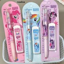 Randon 1/2pcs My Little Pony Anime Peripheral Cartoon Eraser Automatic Pencil Set Creative Kawaii Girl Heart 0.5mm Stationery Wholesale - Multicolor - View 3