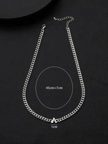 1pc Fashionable Minimalist Metal Letter Thick Chain Men's Bracelet