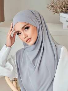 1件装女士宽松舒适弹力针织头巾，适合搭配连衣裙 - 黑色 - 查看 9