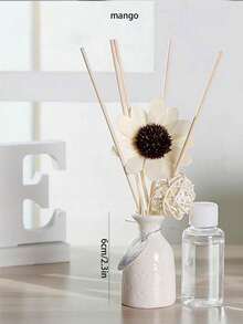 1 件陶瓷香味精油扩散器，藤条芳香香味装饰品，适用于家庭、酒店、浴室，无明火