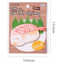 1 Set Of 30 Pcs Rotating Sushi Pad Cute Animal Sushi Memo Pad Self-Stick Notes, Student Sticky Notes, School Supplies,Back To School