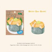 1 Set Of 30 Pcs Rotating Sushi Pad Cute Animal Sushi Memo Pad Self-Stick Notes, Student Sticky Notes, School Supplies,Back To School