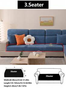 1 pieza Funda elástica para sofá, funda de cojín de tela reforzada con cobertura completa antideslizante, funda universal para sofá de 4 estaciones, decoración de habitación, cubierta protectora apta para mascotas, lavable a máquina, se ajusta a sofás en forma de L y de 1/2/3/4 plazas