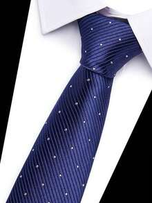 Men's Polyester Neck Ties, Assorted Styles (Dotted, Striped, Textured), Soft Knit Fabric, Ideal For Casual Daily Wear, Business & Banquet Events, Perfect Gift For Men Or Husband, Business Attire Accessories, Versatile Neckties, Soft Polyester Ties - E - View 2