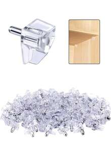 100/50/20 chiếc chốt đỡ kệ 5mm độc đáo, chốt đỡ kệ tủ, chốt thay thế bằng nhựa trong suốt, chốt đỡ kệ tủ, phù hợp cho đồ nội thất nhà bếp, giá sách, chốt cố định kệ - Nhiều màu - Xem 1