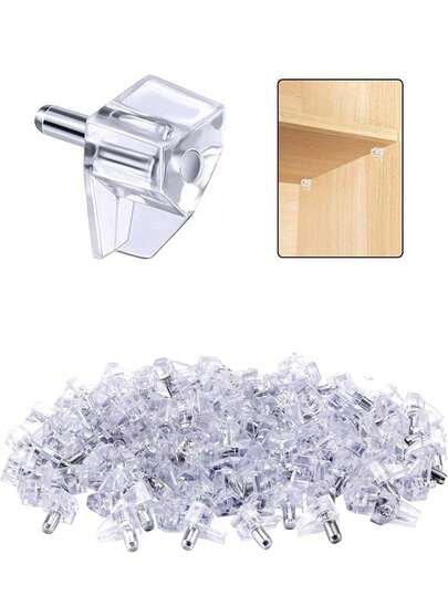 独特的 100/50/20 件 5 毫米搁板支撑钉，支撑柜搁板销，透明塑料替换钉橱柜搁板支撑销适用于厨房家具书架搁板支架锁定销