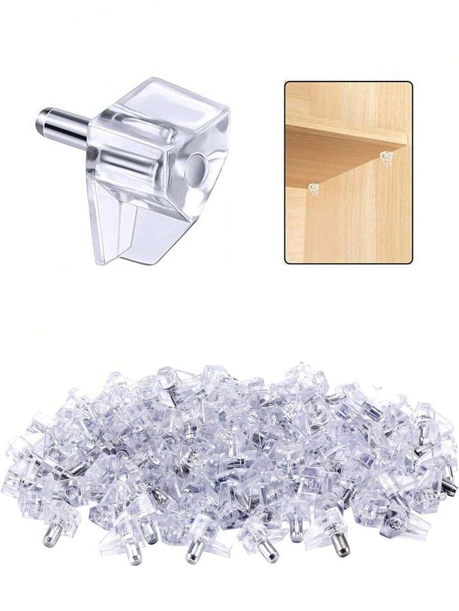 100/50/20 chiếc chốt đỡ kệ 5mm độc đáo, chốt đỡ kệ tủ, chốt thay thế bằng nhựa trong suốt, chốt đỡ kệ tủ, phù hợp cho đồ nội thất nhà bếp, giá sách, chốt cố định kệ - Nhiều màu - Xem 1