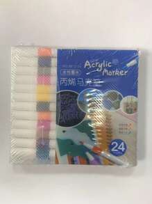 1/6/12/24 Colors Acrylic Paint Marker Pens, DIY Art Crafts Coloring Drawing Pens,Water-Based Paint Markers For Diy Painting And Creation, Suitable For Majority Surfaces Including Stone,Glass,Easter Eggs,Wood,Ceramics And Fabric,Odorless And Washable,Multicolored