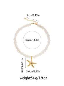 1 Stück modische Muschelperlen Seestern Anhänger Halskette für Frauen, Sommer BOHO Stil Strand Urlaub Choker, Geschenk für unisex