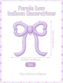 1/3 个蝴蝶结形气球，空心心形蝴蝶结铝箔气球，哑光浅粉色、黑色、紫色、蓝色、霓虹粉色、黄色和象牙色，适用于蝴蝶结装饰、生日、情人节、迎婴派对、婚礼、摄影、公主派对、单身派对、户外拍摄、周年纪念、母亲节、茶会、粉色和黑色老鼠主题派对、性别揭晓 - 彩色 - 查看 13