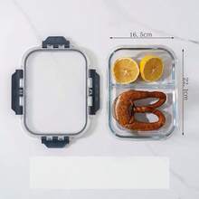 1 pieza Lonchera de vidrio, recipiente rectangular a prueba de microondas para almacenamiento de alimentos, caja bento para el trabajo, tazón para preparación de comidas, útiles escolares