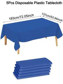 137x183cm Disposable Solid Color Tablecloth - 1pc/5pcs Multi-Color PE Rectangle Table Cover, Suitable For Weddings, Parties, Birthday, Bridal Shower, Graduation, Baptism, Banquets, Christmas Party Table Cloth, Home Decorations