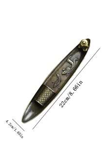 1 bruciatore di incenso vintage in metallo a forma di pescatore, porta incenso arredamento domestico, fornello zen adatto per aromaterapia e meditazione, portaincenso in filo di lega a forma di lenza da pesca, bruciatore di incenso per cerimonia del tè, bruciatore di incenso per uso domestico al chiuso