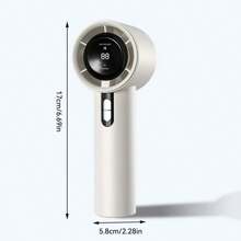 Rechargeable Handheld Turbo Fan, 9m/S High-Speed Airflow, 100 Speed Adjustable, USB Charging Portable Fan For Indoor & Outdoor Use, ABS Material, With Power Cord, Wearable Design, Button Control