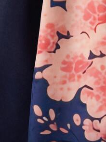 Japanese Style Unique Vintage Cat Samurai Print Kimono Jacket Cover Up, Lightweight Loose Fit Plus Size Beach Cover Up, Summer