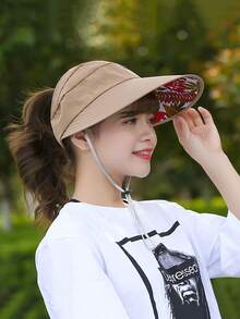 Quick-Dry Ponytail Hat For Women, Summer Sun Protection Hat With Face Mask Hanging Hole, Baseball Cap Style - Multicolor - View 5