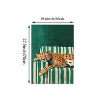 1pc Nghệ thuật treo tường Sleepy Leopard Paicure Cheetah Prints Emerald Green Modern Posters Trang trí tối đa cho phòng ngủ, phòng khách hoặc phòng làm việc Trang trí phòng Unframed - Nhiều màu - Xem 9