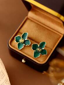 1 Paar europäisch-amerikanisch klassische Blumen elegante Ohrringe, vielseitig und chic koreanischer Stil süße Ohrstecker