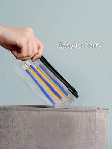 Estojo transparente para lápis, ideal para viagens (1 unidade, 3 unidades ou 10 unidades), perfeito para guardar maquiagem e outros materiais escolares e de escritório. Feito de material transparente para fácil visualização.