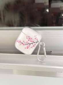 Pink Cherry Blossom Design Scratch-Resistant Protective Case Shell Compatible With Apple Bluetooth Earphones