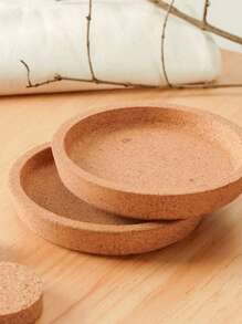 1pc/5pcs/6pcs Round Japanese Soft Cork Cup Mat Coaster Heat Insulation Mat Raised Creative Tea Cup Saucer Coffee Pad, Retro Round Small Tea Cup Pad, Bohemian Style Decor Mat For Restaurant