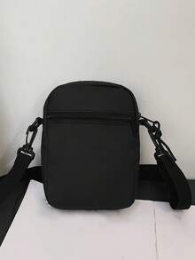 Minimalist Square Bag, Solid Black Color, Adjustable Shoulder Strap, Holiday Storage Pouch - Black - View 3