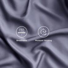 Bedsure Queen Sheet Set, Cooling Sheets For Queen Size Bed Set, Rayon Derived From Bamboo, Breathable & Soft Deep Pocket Up To 16 Inches, Hotel Luxury Silky Bedding, Bedsheet & Pillowcases, Dark Grey - 01 - 深灰色 - 查看 5