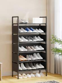 1pc Easy Assembling Dust-Proof Shoe Rack, Storage Rack, Space-Saving, Sturdy, Fashionable, Easy Disassembly, Portable, Suitable For Living Room, Bedroom, Entryway, Office, Home, Multi-Tier Storage, Holiday Gift, Christmas Gift, Children's Gift