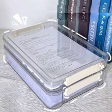 1pc Stackable Clear PET File Storage Box With Lid - Durable A4 File Storage, Space-Saving Transparent Plastic Folder Suitable For Home Office, School Supplies And Easy To View, Modern Design | Easy Access Design, File Storage Box