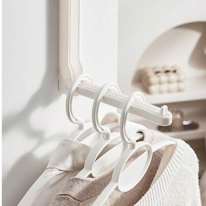 1 pieza de perchero de ropa para el hogar, sin necesidad de perforar en el dormitorio, estantería plegable multifuncional para colgar ropa en la pared para el hogar (este producto no incluye pinzas ni perchas). Práctico y conveniente para almacenamiento y organización.