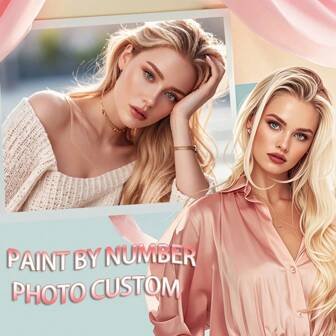 [Customized]Paint By Number Photo Custom Personalized Portrait Picture Starter Kit For Beginners Digital Oil Painting 24 Colors Drawing On Canvas Unique Home Decor & Memorable Handpainted DIY Gift