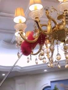 1 件超细纤维除尘器，可伸缩超细纤维除尘器，可重复使用、可弯曲、可水洗，用于清洁吊扇、高天花板、百叶窗、家具、汽车，可调节拉伸超细纤维除尘器