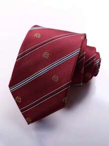 1 Peça Gravata de Coroa Bordô, Verde Escuro, Rosa, Amarrada à Mão, Adequada para Estilo Acadêmico, Casual de Rua, Uso de Casal, Uso Diário - Multicolorido - Visão 16