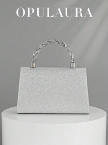 OpulAura 闪耀手袋 - 迷人优雅，精致低调奢华，闪耀金色，奢华晚宴手拿包，闪耀水晶点缀派对钱包，适合派对女孩、女士和新娘。非常适合派对、婚礼、庆典、晚宴/正式活动，可搭配晚礼服、正式礼服、舞会礼服和生日礼服。 - 銀色 - 查看 5