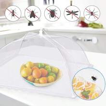 1pc 43*43cm/16.93*16.93inch Large Collapsible White Mesh Food Cover Tent - Foldable And Washable, Ideal For Outdoor Picnic, BBQ And Party, Insect-Proof, Great For Breakfast Buffet, Party Food Cover, Transparent Mesh Design - White - View 7