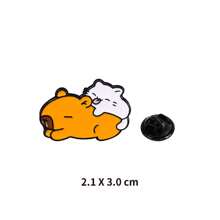 Six Capybara Badges With Non - Repeating Patterns And Cute Cartoon Designs. They Are Perfect For Adorning School Bags, Backpacks, Denim Jackets, And Baseball Jackets. Ideal For Wearing At Theme Parties And Campus Events, They Help Like - Minded People Start Conversations And Get Closer. They Make Great Gifts For Friends And Classmates, Especially For Birthdays And Festivals, And Also Hold Collectible Value.