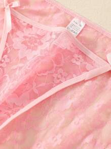 3 Stücke unifarbene sexy minimalistisch-romantische französische süß-elegante verführerische durchsichtige Schleife gestrickte Stoff Damen Unterwäsche für Frühling/Sommer/Herbst/Winter