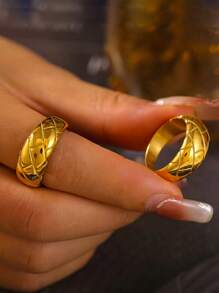 1 Pieza Anillo de cúpula gruesa y de alto brillo - Anillo versátil minimalista para uso diario, regalo de cumpleaños y festividades
